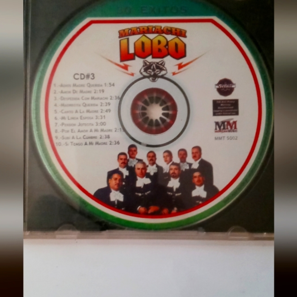 Mariachi Lobo CD - White, Red & Green Album Disc